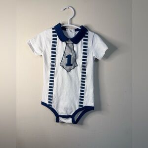 Koala Kids | Collared Number 1 First Birthday Onesie with Tie | 18-24 Months